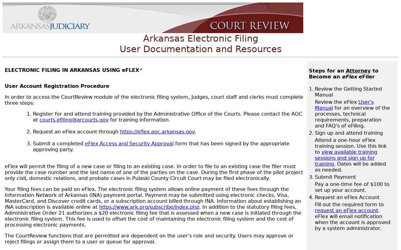 Lonoke County case search eFlex filing resources