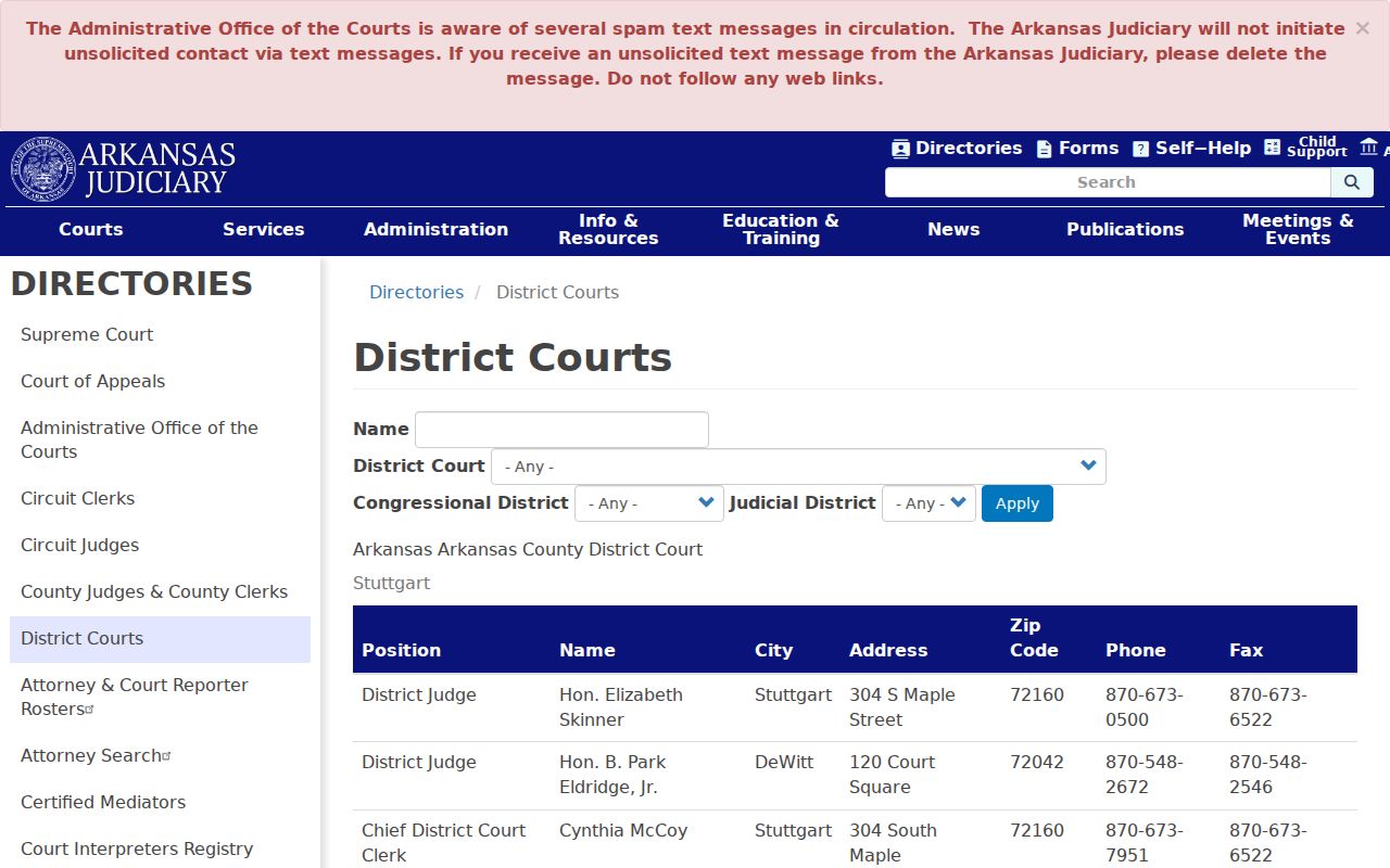 Lonoke County court docket District Court department directory